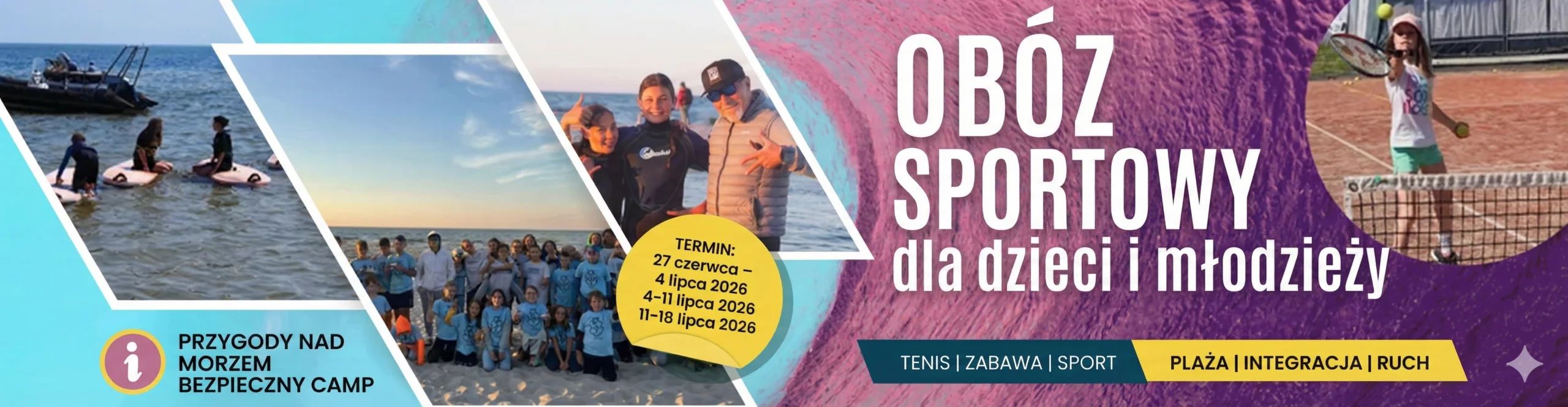 Obóz Multisport | Surf | Wind | Tenis | Rolki | Jastarnia